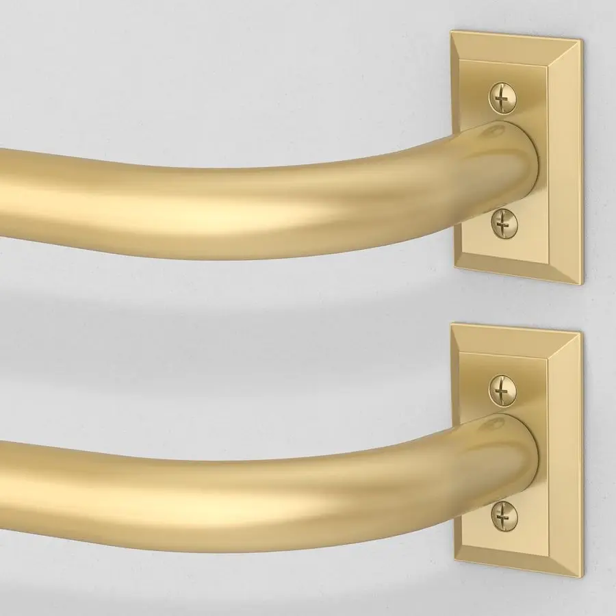 

Комплект из 2 карнизов для штор, усиленные карнизы с креплением вокруг окна, для окон 48-84 дюйма, регулируемые декоративные карнизы для затемняющих штор, черные.