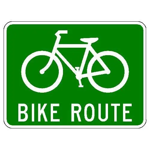 ZMKDLL Bike Route Sign Metal Vintage Pub Tin Sign Wall Decor