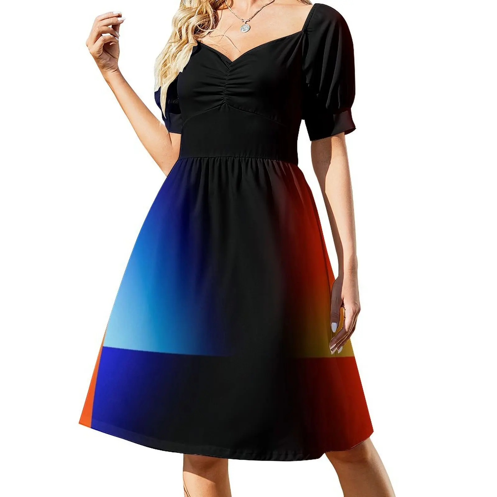 @ L P H A فستان بوهيمي بدون أكمام متعدد الطباعات على الشاطئ وحفلات العطلات ملابس نسائية #2