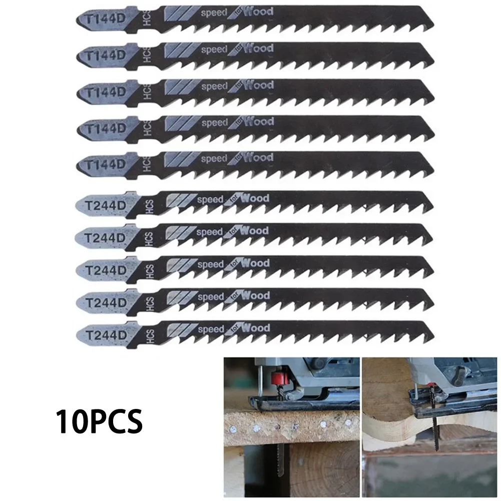 10Pcs/set HCS Blades T144D T-Shank Assorted Saw Blade For Wood Plastic Fast Cutting Home Hand Tools