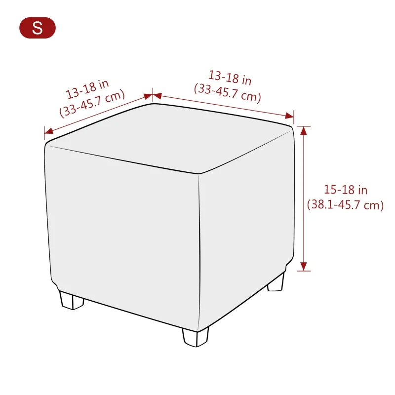 1PC Jacquard Square Ottoman Cover Elastic Footrest Ottoman Cover Living Room Folding Storage Stool Slipcover Furniture Protector