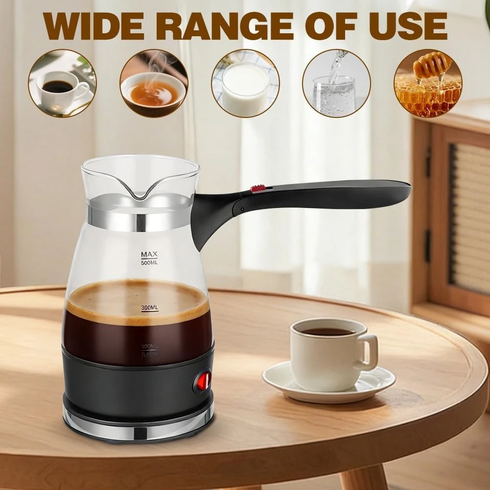 

Кофеварка ABLD с ручкой, электрическая турецкая кофеварка, кофейник для эспрессо на 500 мл, для чая и мокко - в комплекте европейская вилка EU P