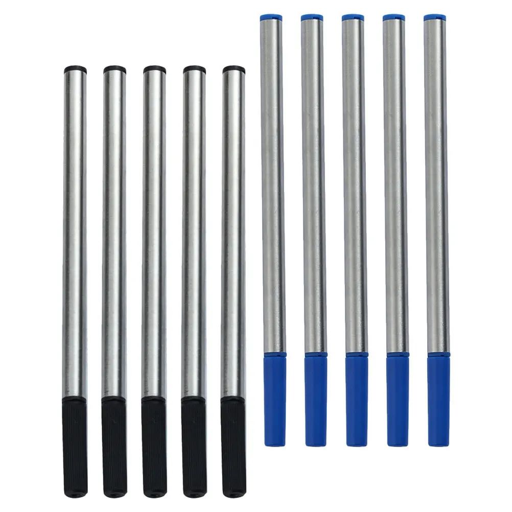 

10pcs Gel Pen Refills Metal Tip Smooth Writing Ink Replacement For Standard Ballpoint Pens Roll-On Nib School Office