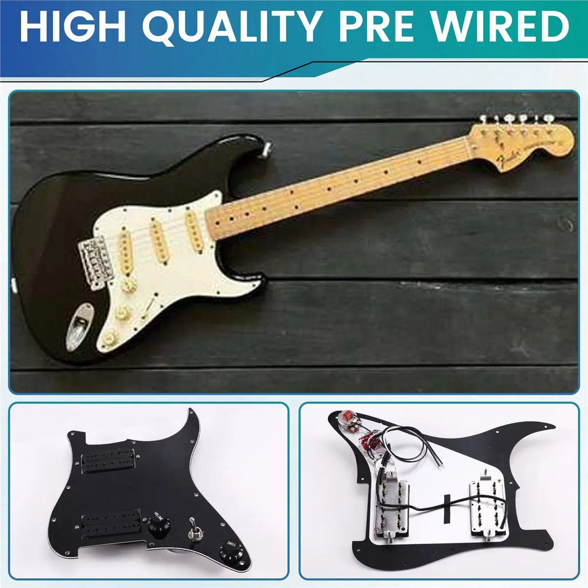 giftnew Guitar Coil Splitting Prewired Silence Switch Set, Electric Guitar Pickup Panel for Electric Guitar Upgrade