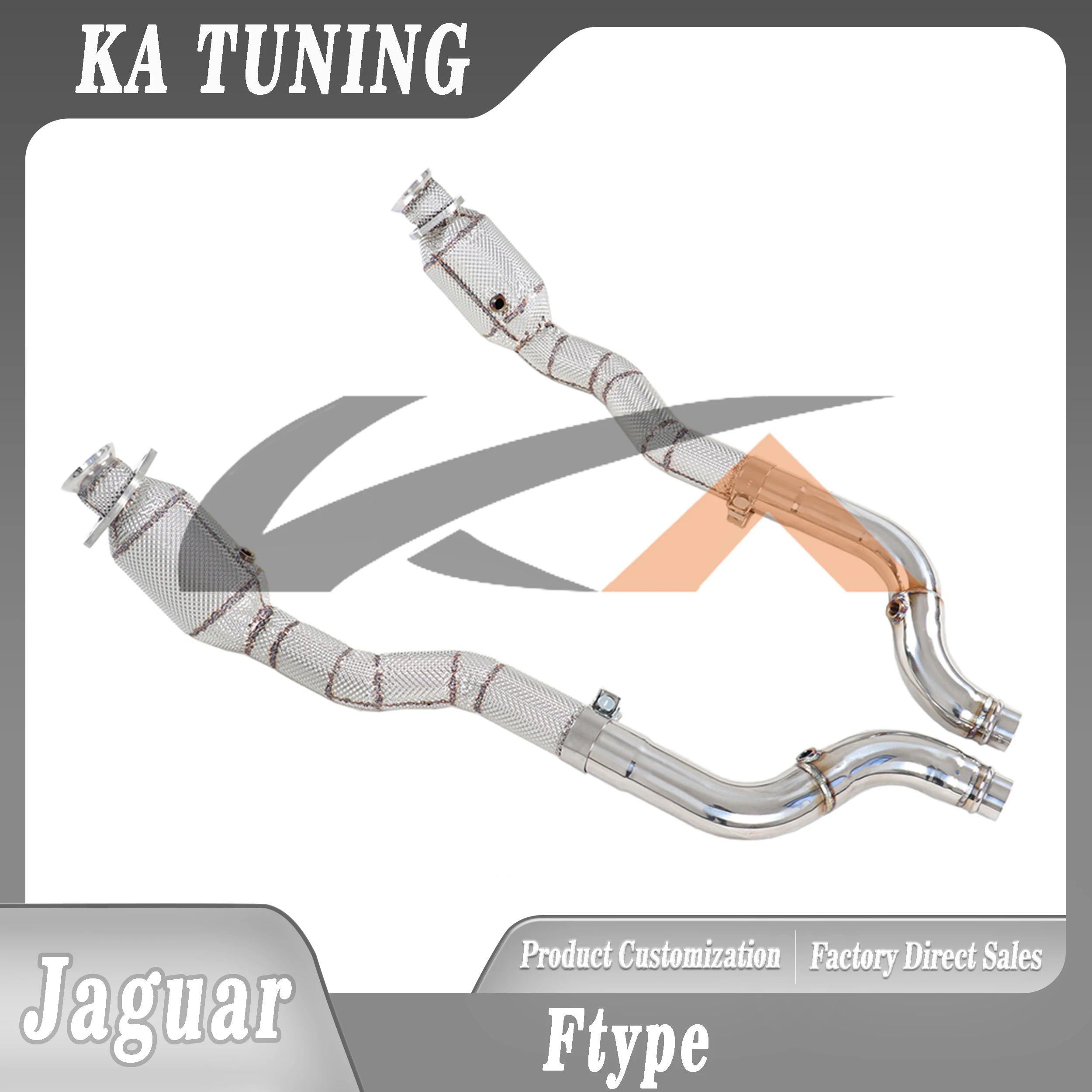 

KA Tuning downpipe exhaust for Jaguar Ftype axle pipe performance heat shield with catalysis
