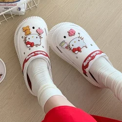 New cute Hello Kitty Cinnamoroll Kuromi My melody cartoon kawaii women's summer non-slip thick-soled EVA hole shoes for women