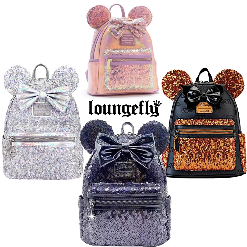 Loungefly Disney Celestial Dreams Noir Paillettes Minnie Mini Sac à dos Portefeuille