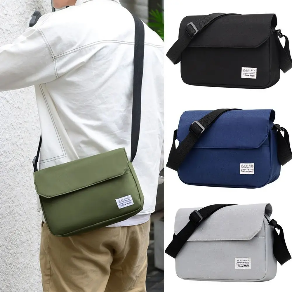 Men Small Oxford Shoulder Messenger Bags Solid Leisure Satchels Crossbody Fashion Street Bags for Male Cross Body Casual