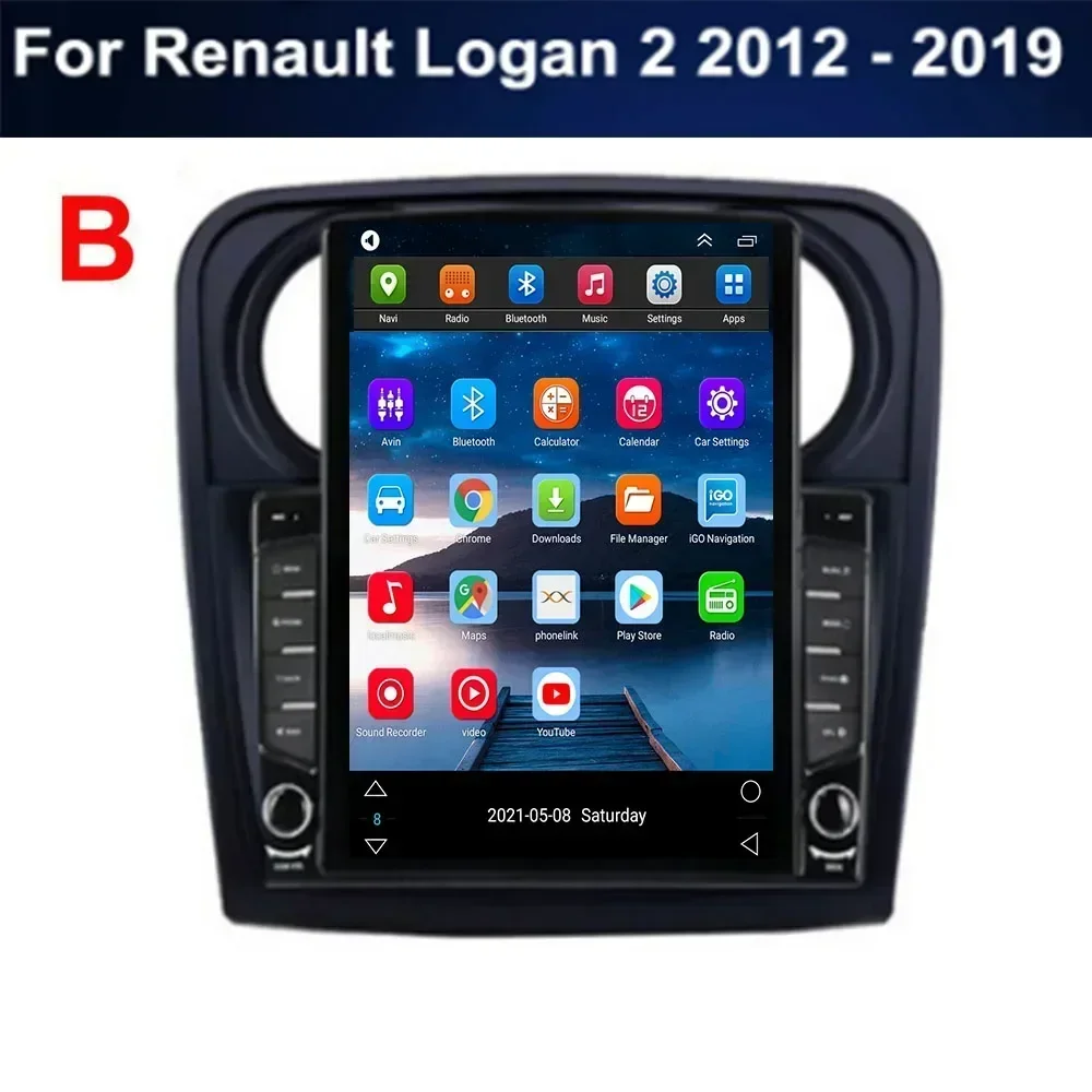 Android For Renault Logan 2 2012-2039 Sander 2 2014-2039 Tesla Type Car Radio Multimedia Video Player Navigation GPS RDS no dvd