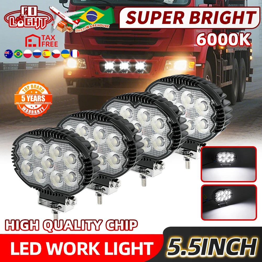 CO LIGHT 6 Inch 150W Truck LED Flood Light Work Lamp For John Deere Kubota Tractor Farm Machine off-road use SUV ATV 12V 24V