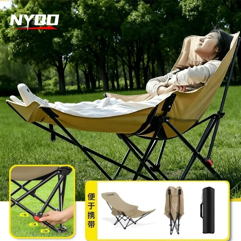 Silla de Camping Plegable Reclinable Ajustable, Silla de Descanso para el Hogar, Balcón, Siesta, Muebles de Camping para Exteriores