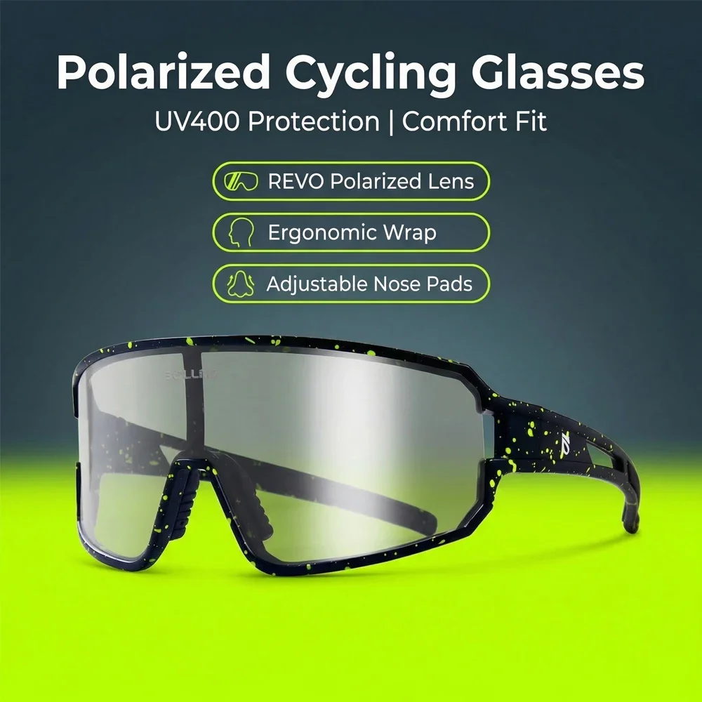 

Поляризационные цилиндрические защитные солнцезащитные очки для мужчин и женщин, фотохромные, для электросамокатов и электровелосипедов, UV400, для велоспорта и бега