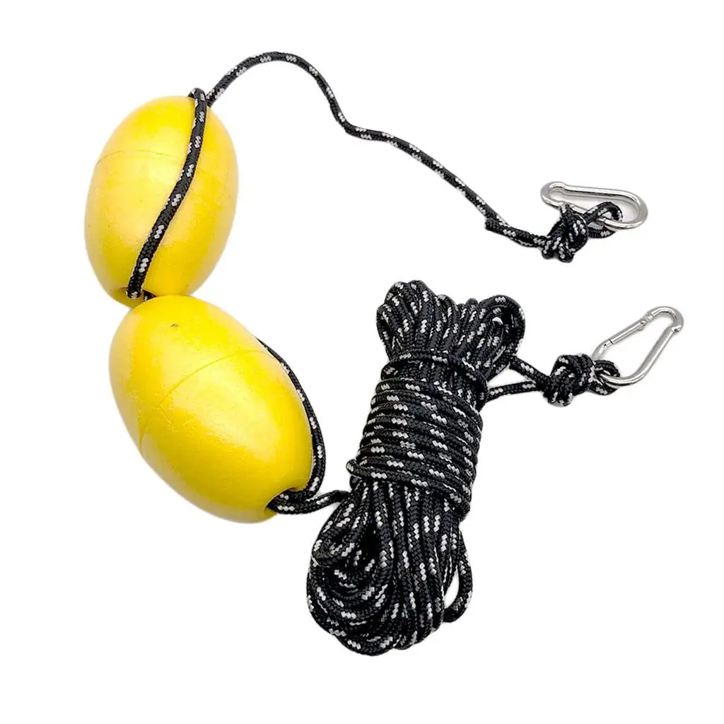 Kayak Accessory Tow Rope 9m Double Float Anchor Line Stainless Clips for Inflatable Kayak and Boating
