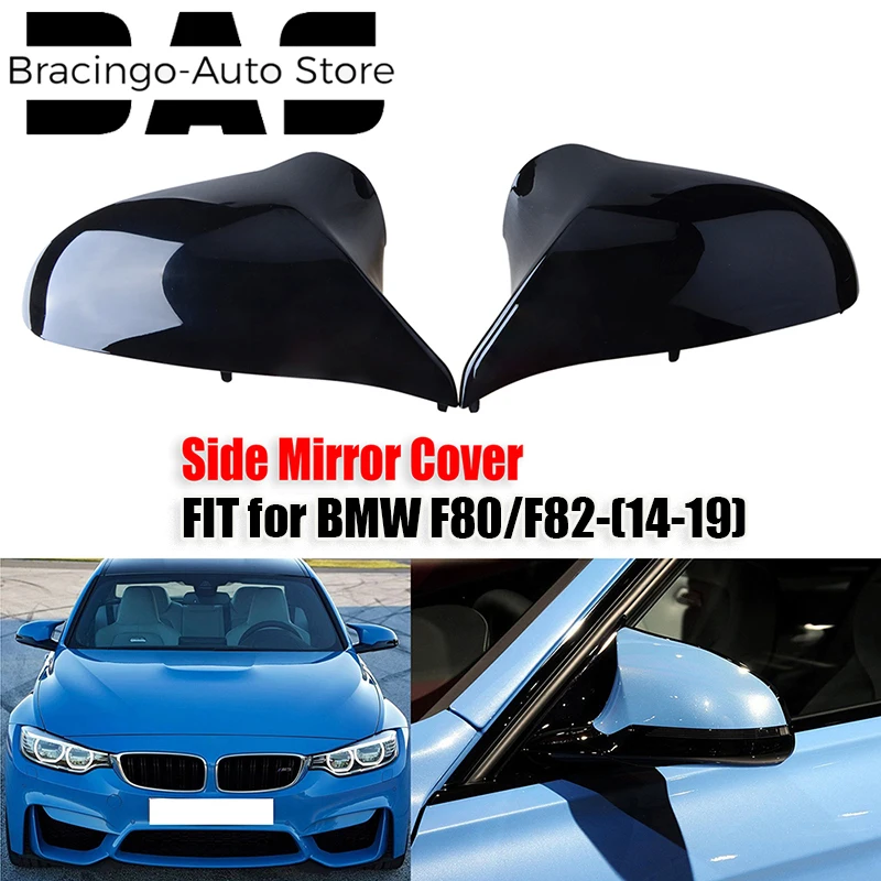 

Fit For BMW F80 M3 F82 M4 2014-2019 LHD Car Wing Side Mirror Cover Glossy Black Rearview Mirror Caps Replacement Protection Trim