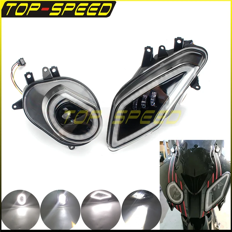 

2pcs Motorcycle 12V Front LED Headlight Assembly DRL High/Low Beam Runnning Lights For BMW S1000RR 2009-2014 S 1000 RR 2012 2013