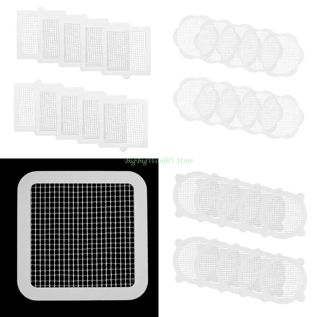 

24TE одноразовые выплаты для душа уловка волос 10 пунктов сетчатые наклейки против блокировки фильтра