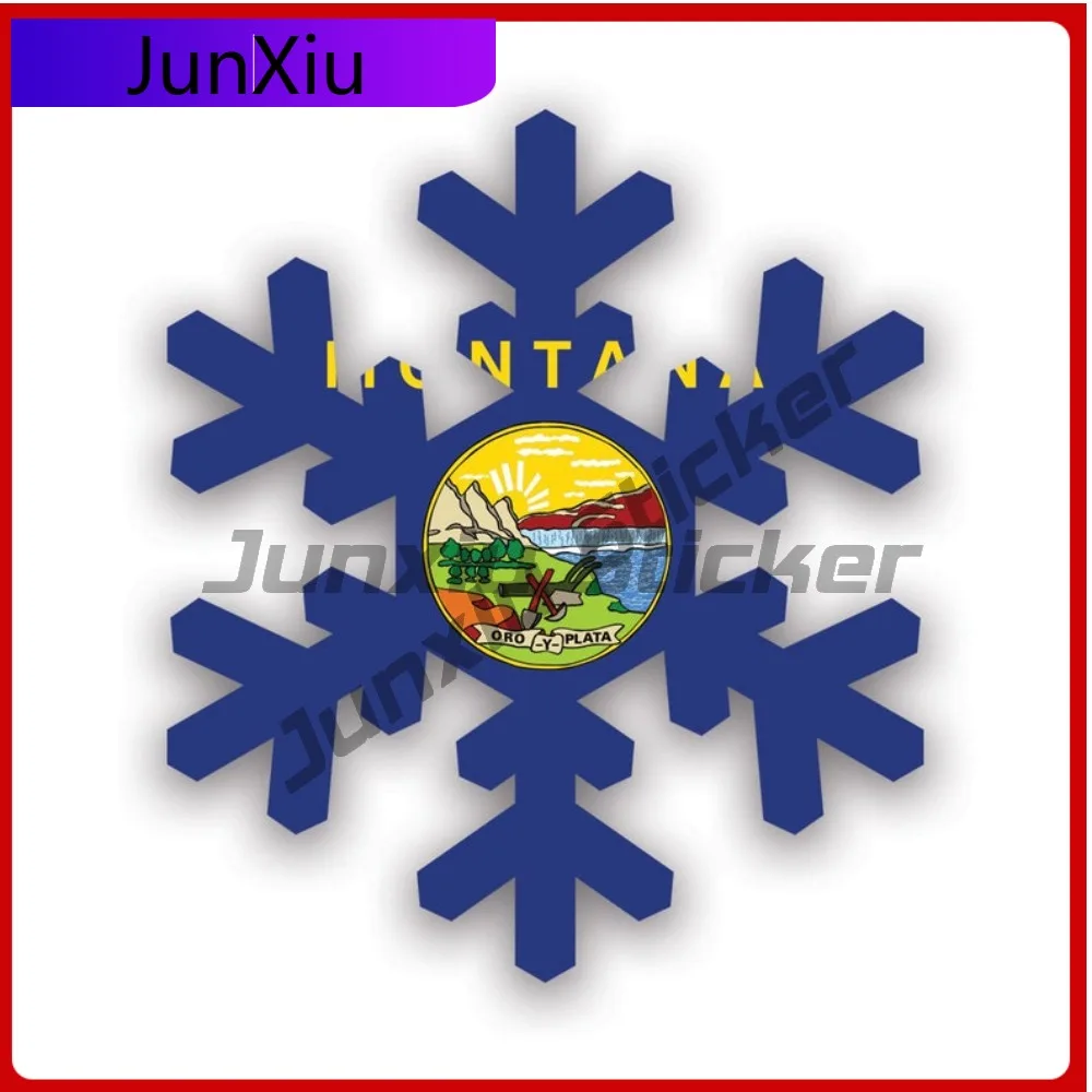 

Montana Snowflake Sticker Fade Resistant Waterproof Cartoon For Motorcycle Helmet Car Body Easy Apply Easy To Remove Decal