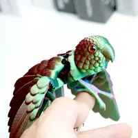 3D Printed Parrot Model Flexible Animal Statue Bird with Wings Moveable Joints Home Decoration Autism ADHD Fun Toys Holiday Gift 2
