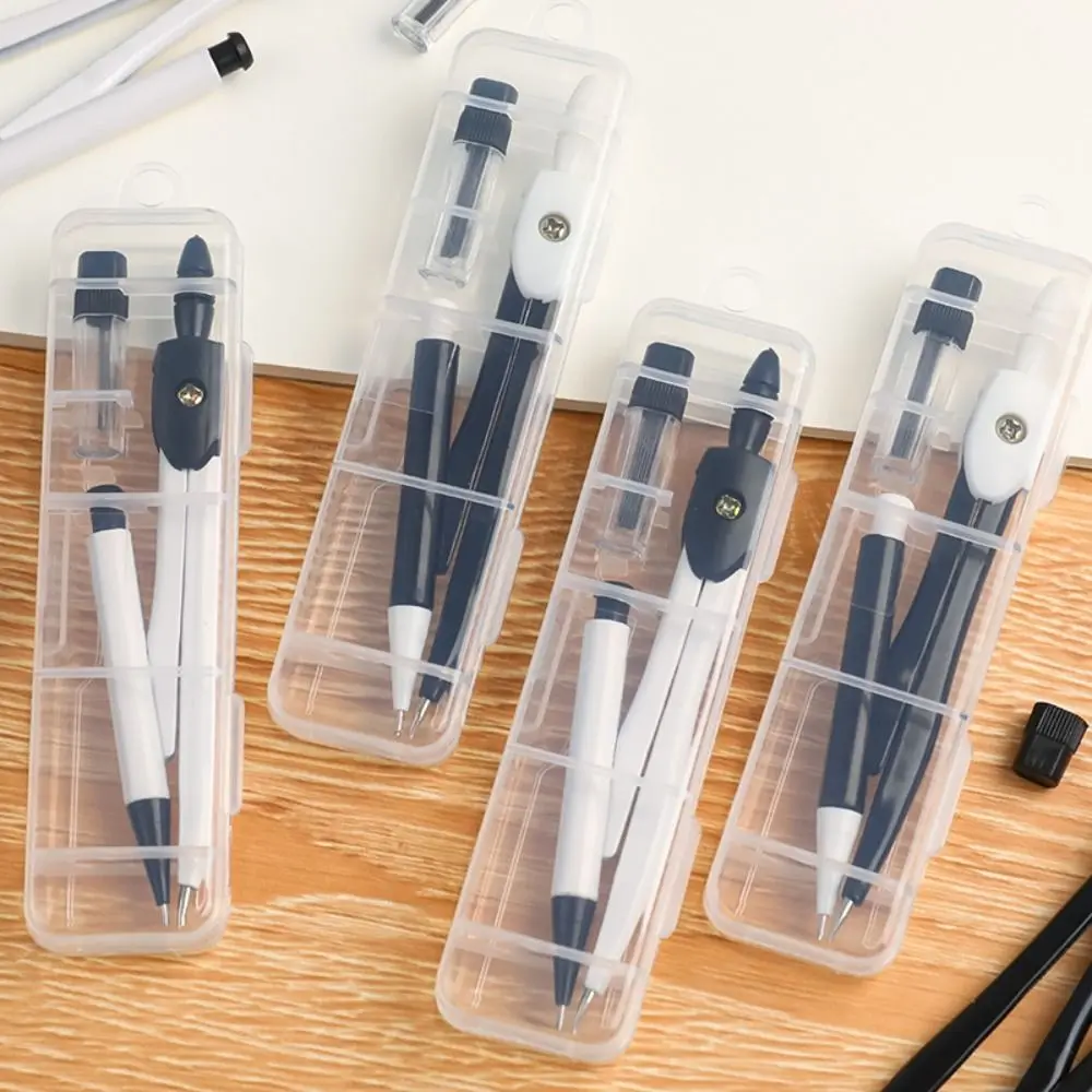 With Pencil Refills Lead Compass Drawing Set Pencil Attachment Metal Geometric Drawing Ruler Art High Precision Teaching Aids