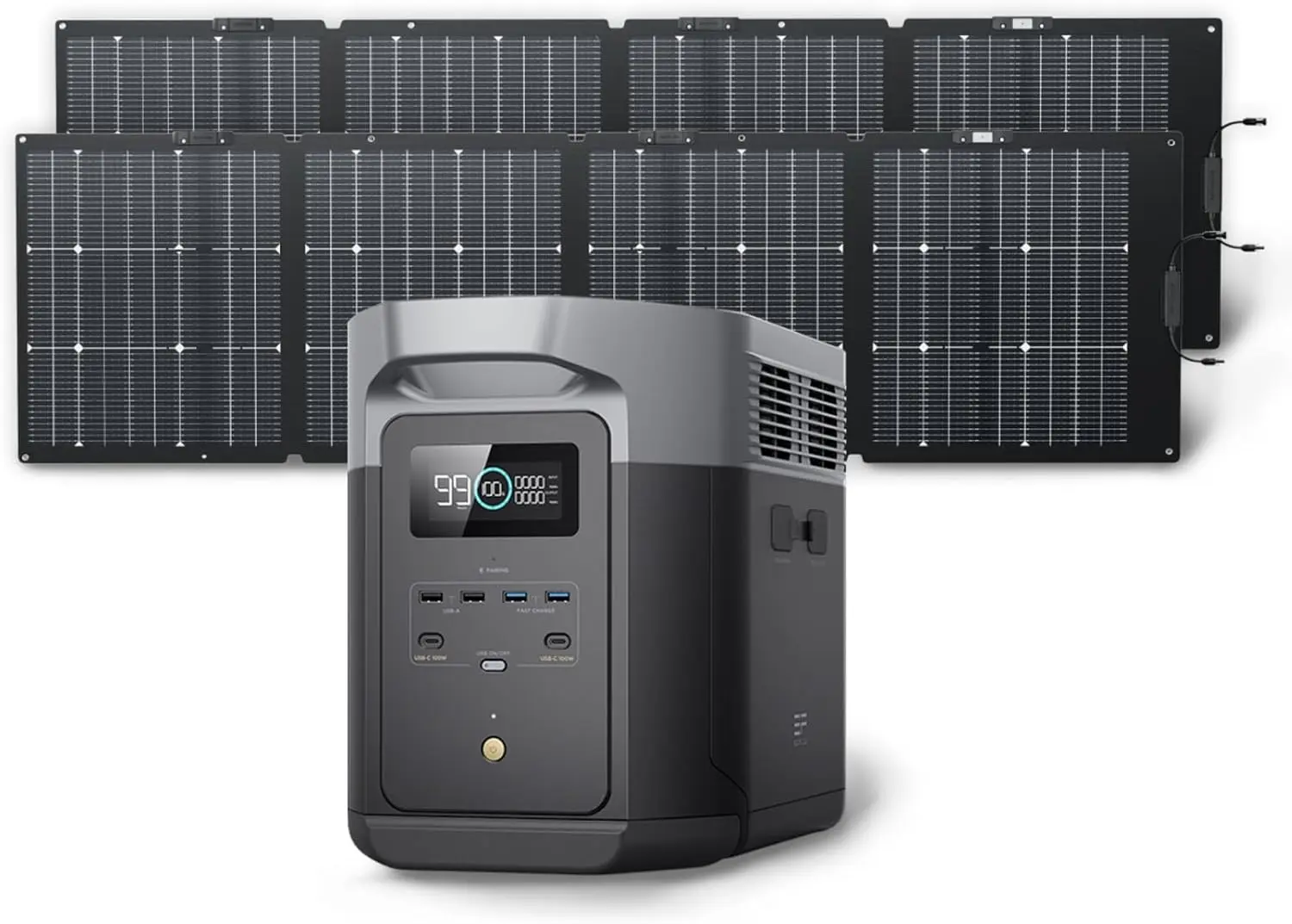 

High Quality On EcoFlow LFP Solar Generator - Portable Power Station DELTA 2 Max, 2400W, Fully Charged in 1 Hour, 2048Wh