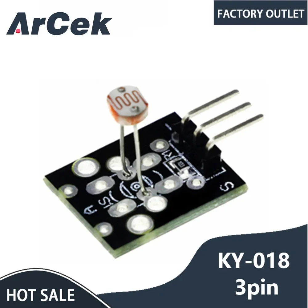 

KY-018 Photosensitive Sensor Module Light Module Detects Photosensitive Photosensitive Resistor Module for Arduino