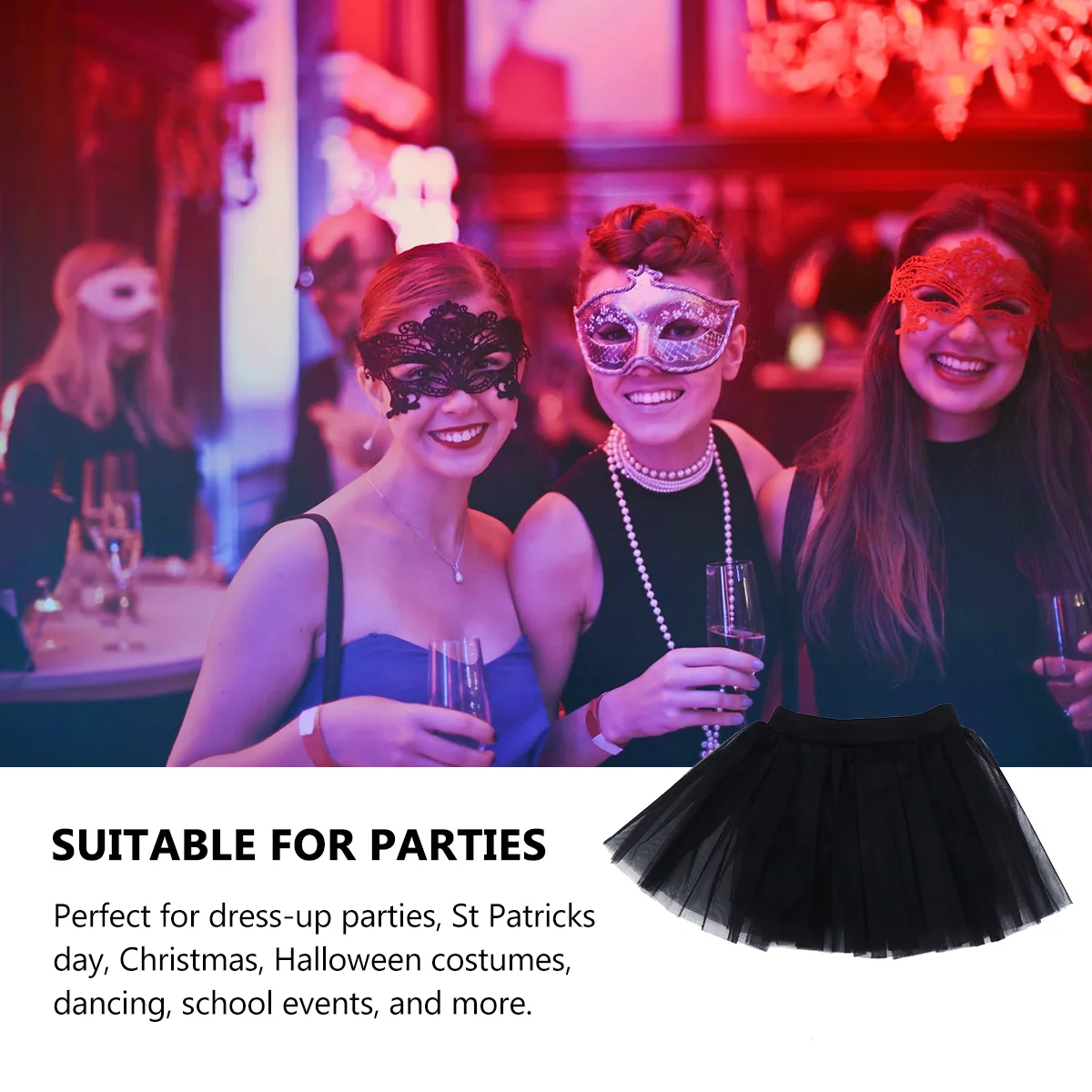 Party Three-layer Mesh Adult Tutu Skirt Black Dresses for Women Tulle Short Skirts Women\'s