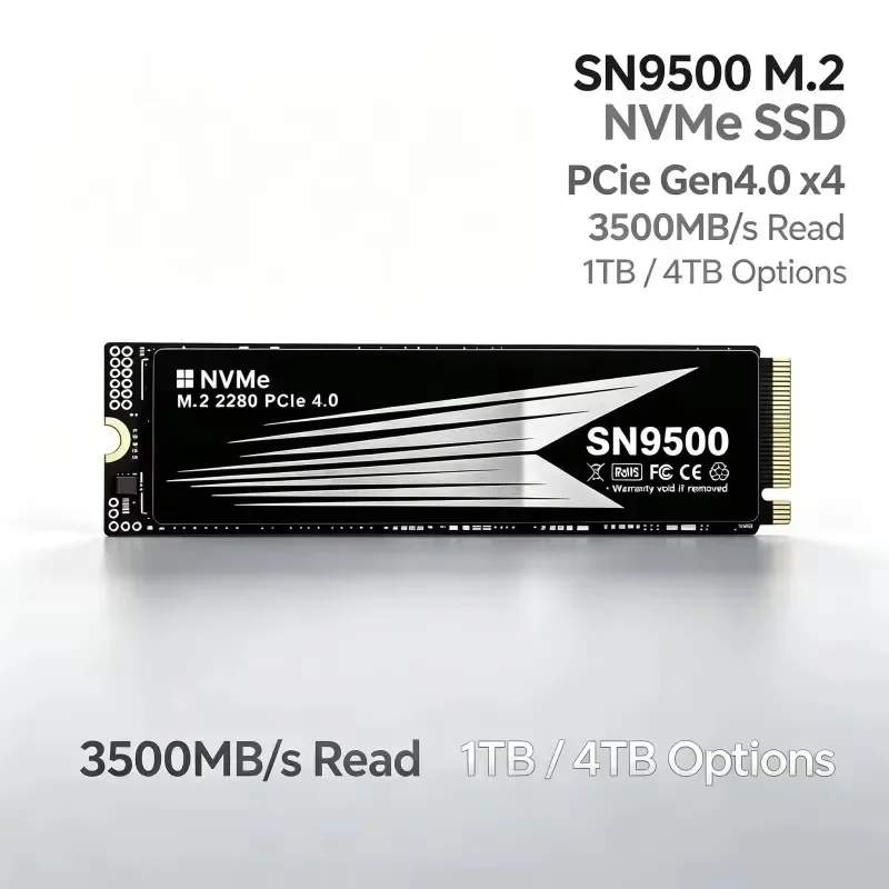 SN9500 SSD M.2 NVMe Internal Solid State Drive 3500MB/s PCIe 4.0 Gaming Drive High Speed Hard Disk Fast Works for PS 5 Laptop PC