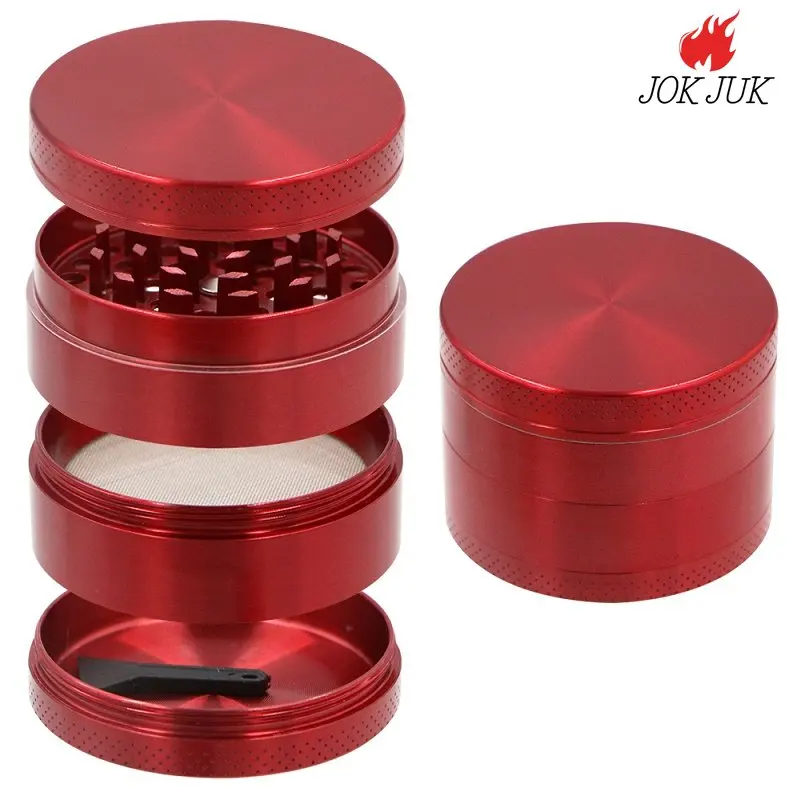 40/50/63mm Aluminium Alloy Tobacco Grinder 4 Layers Herbs Grinders Mill Pepper Pot Spice Dry Herb Crusher Tool for Smoking