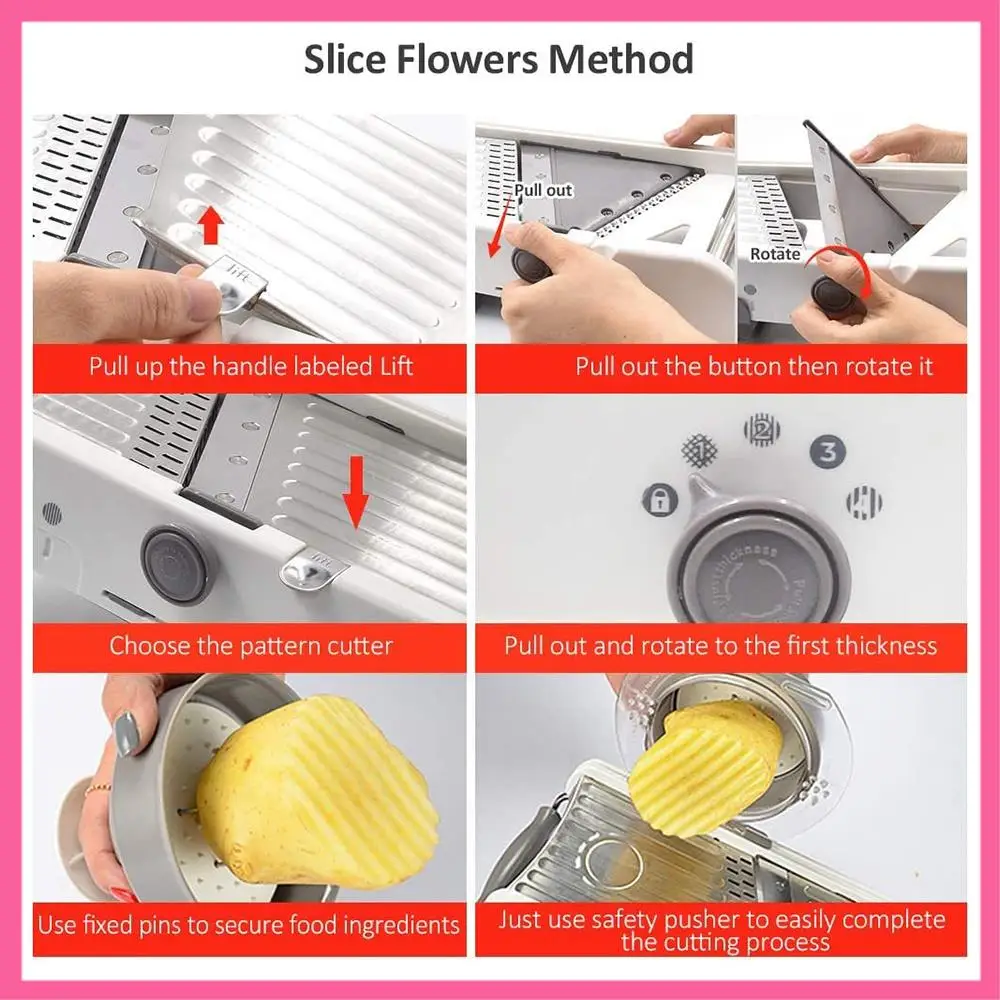 

HOT-6 In 1 Adjustable Slicer Stainless Steel Manual Graters Slicers Vegetable Fruits Julienne Chopper Cutter Food Grater
