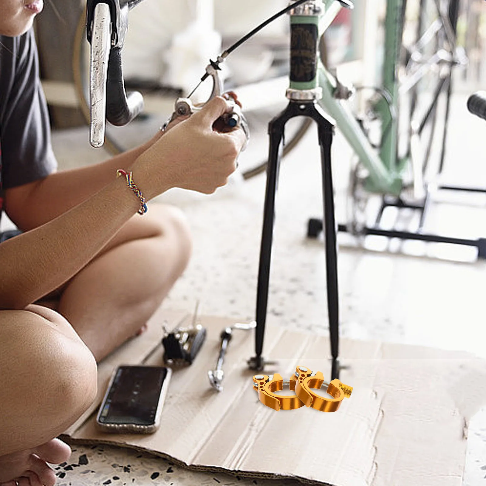 Aluminum Alloy Bike Seatpost Clamp Quick Release Fixator Easy to Use and Adjust for Road Casual Bicycles Bike Seat Clamp