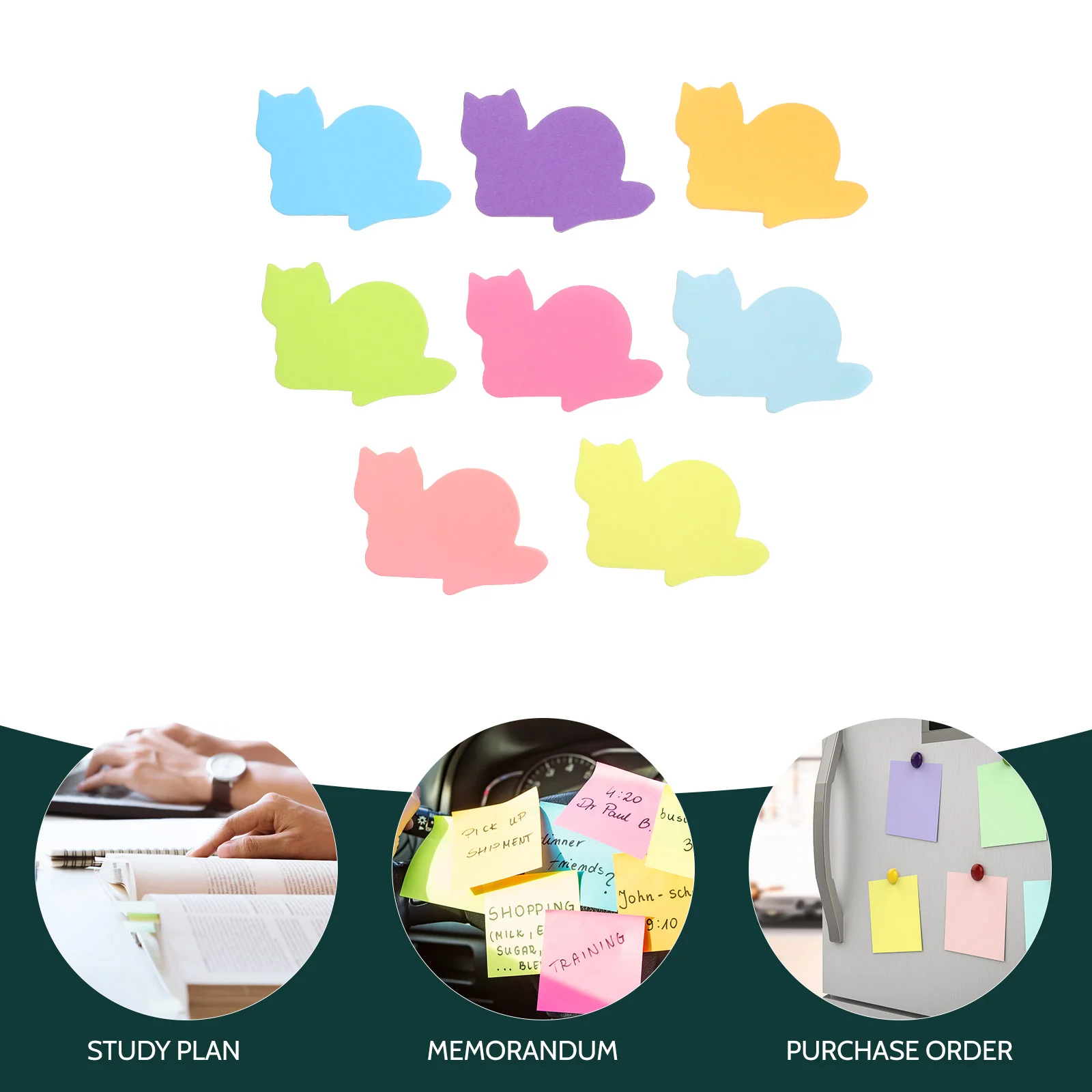 16 Pcs Removable Memo Stickers Pet Girl Cat Notes Paper Pads Message Student Pets