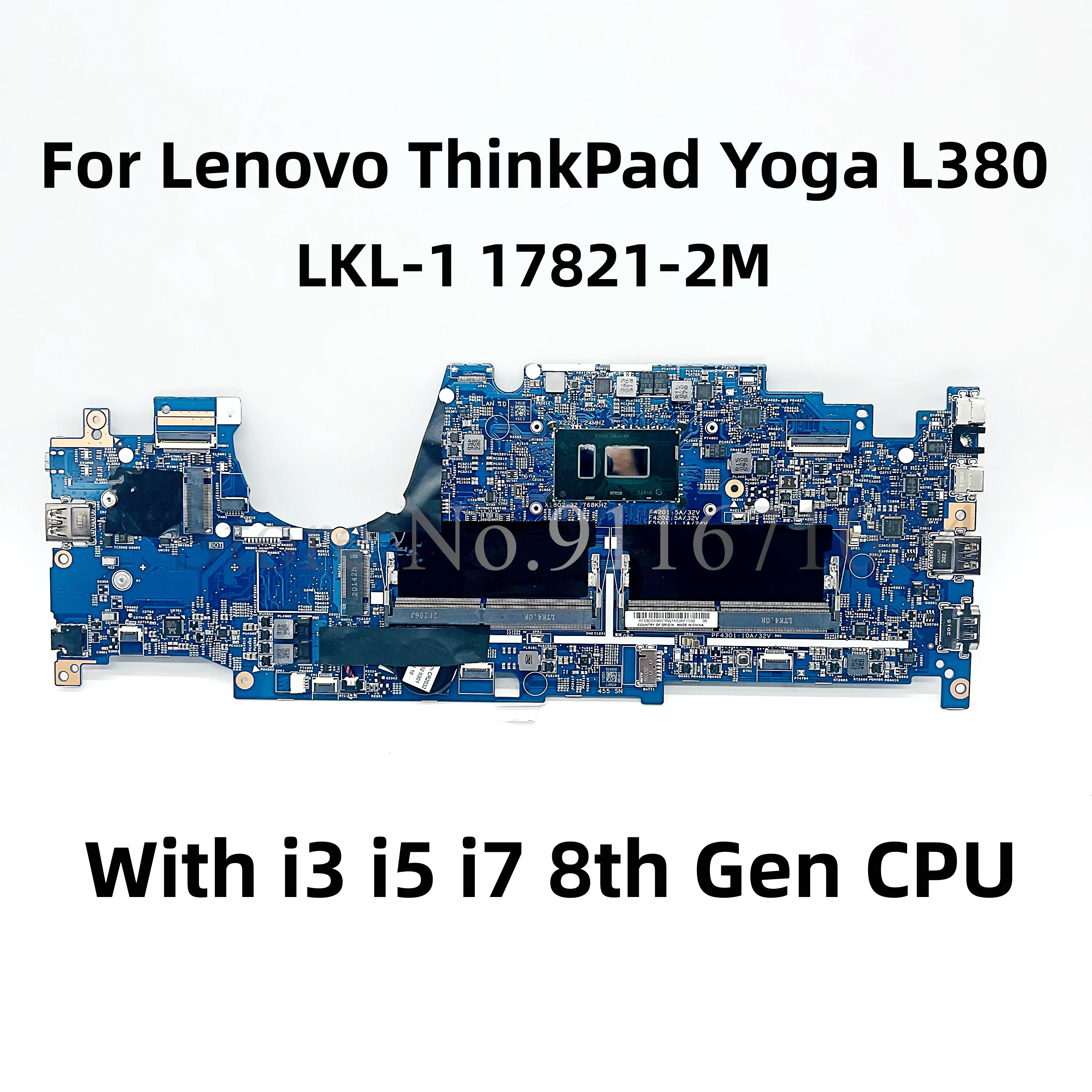 LKL-1 17821-2M 448.0CT05.002M untuk Lenovo ThinkPad Yoga L380 Motherboard Laptop dengan i3 i5 i7 CPU DDR4 mainboard 100% diuji