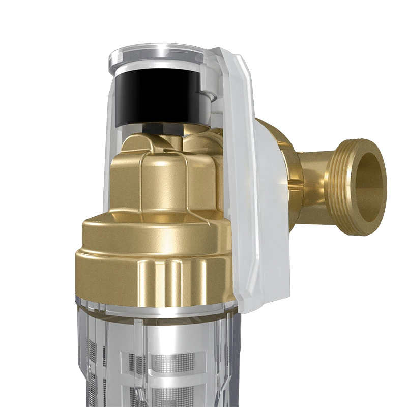 IKIDE Wholesale Brass Water Pre Filter With Backwash Spin Down Water Pre Sediment Filter 316L Stainless Steel Mesh