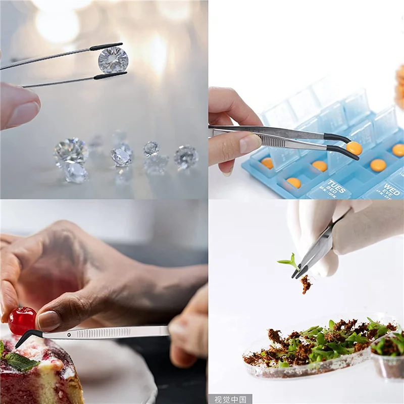 

ALIM-60 шт. Пинцет с резиновыми наконечниками, набор пинцетов с ПВХ-покрытием, резиновые прямые и плоские пинцеты, черные