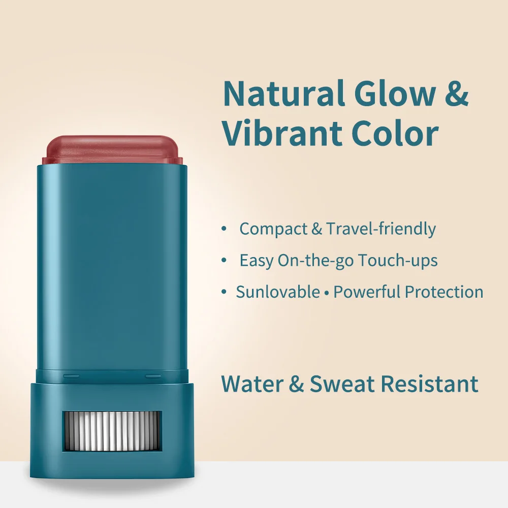 Rotatable Cream Blush Stick No Extra Tools Needed Portable Lightweight Buildable Color Payoff Daily Outdoor Casual Makeup