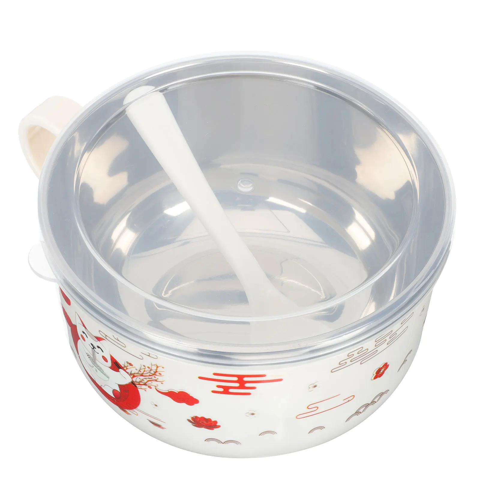 

Heat Resistance Stainless Steel Bowl Cartoon Design for Student Instant Noodles Soup Rice Versatile Use Food Serving Bowl