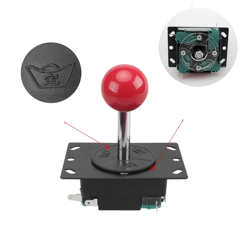 Baolian Style Joystick BLACK/Red Bat Top Switchable With Metal Handle For Arcade Game Machine