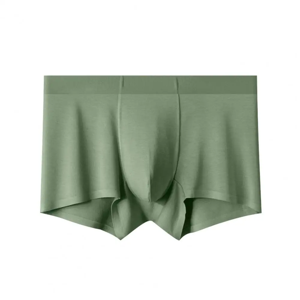 Men Boxer Underwear Mid-rise Elastic Waistband Slim Fit Breathable Boxer Briefs U-Convex Seamless Modal Panties Basic Design Box