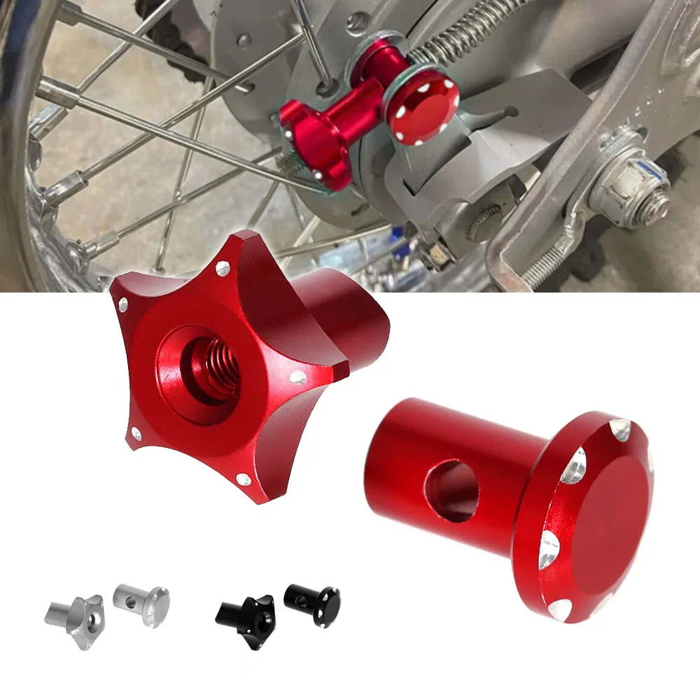 CNC Rear Brake Rod Adjusters Axle Block Chain Accessories For Honda CRF110 125F 50F For YAMAHA TTR110 For Kawasaki KLX110 110L