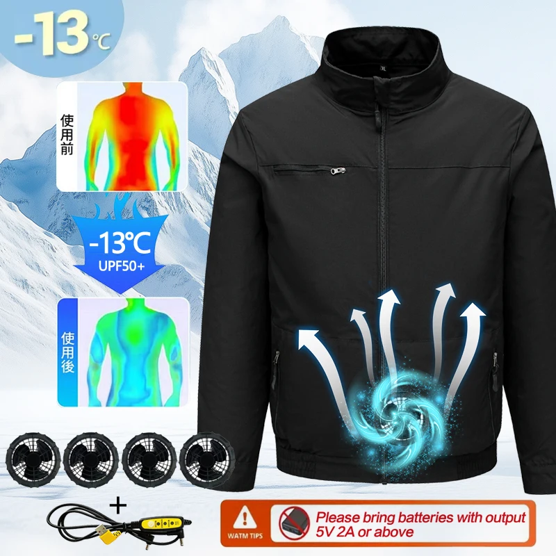 Fan Clothing for Cooling Down, Work Clothes for Lowering Body Temperature, Men's and Women's Cooling and Charging Protective Clo