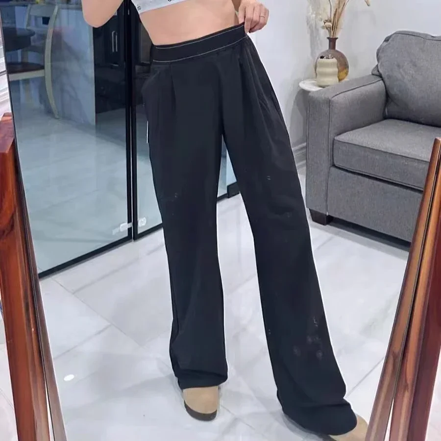 

@LO Brand Women's Leisure Sports High-waisted Fashion Pants Outdoor Fitness Yoga Casual Straight Leg Loose Wide Leg Pants