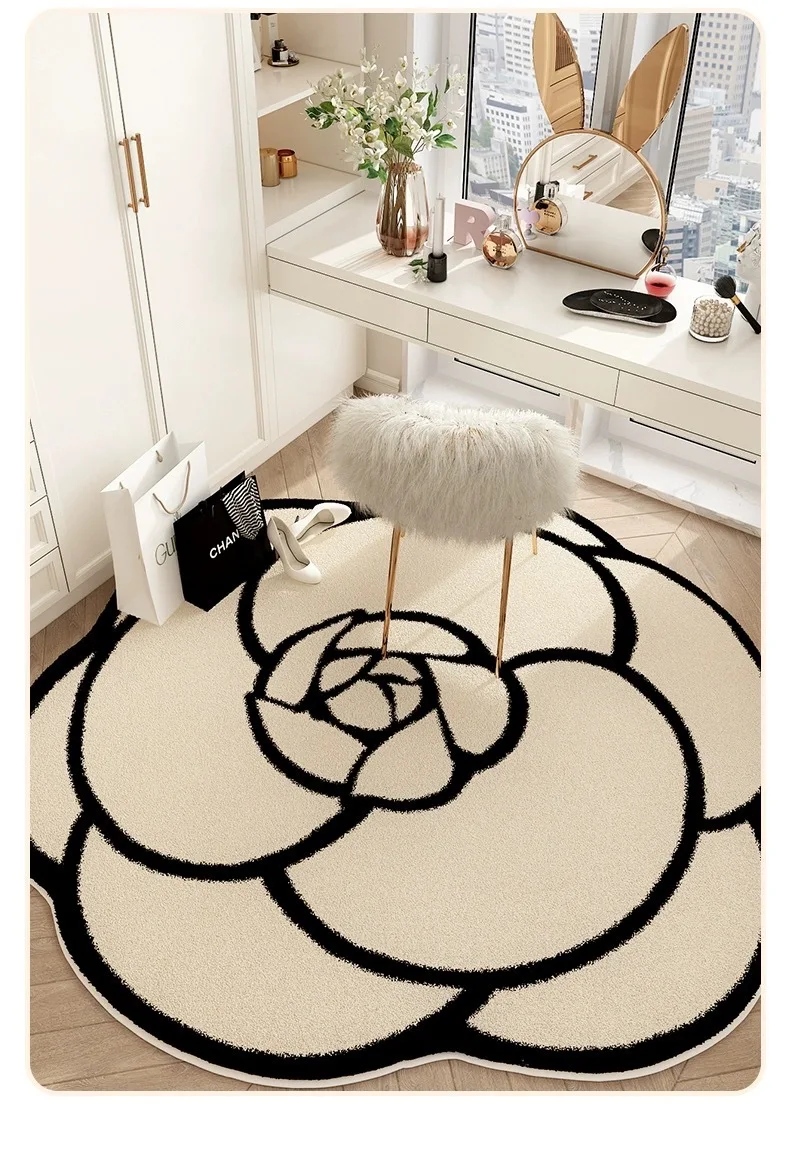 VIKAMA Light Luxury Camellia Diatomaceous Mud Mat Bathroom Bathroom Door Absorbent Quick Drying Mat Household Non-slip Carpet