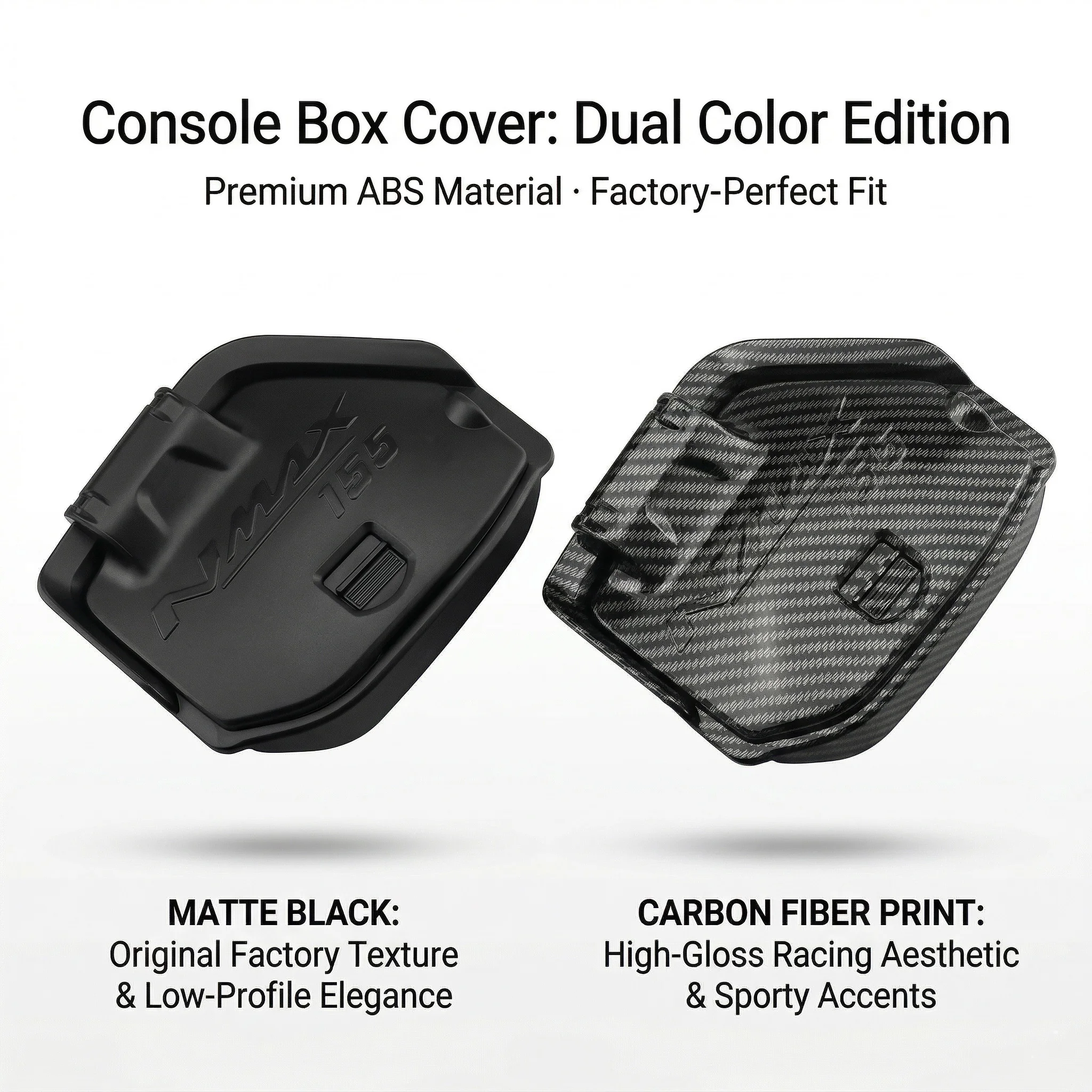 For YAMAHA NMAX155 NMAX 155 V3 2025 2026 Motorcycle Accessories ABS Console Box Cover Storage Tank Lid Shell Clip-On Cap Black