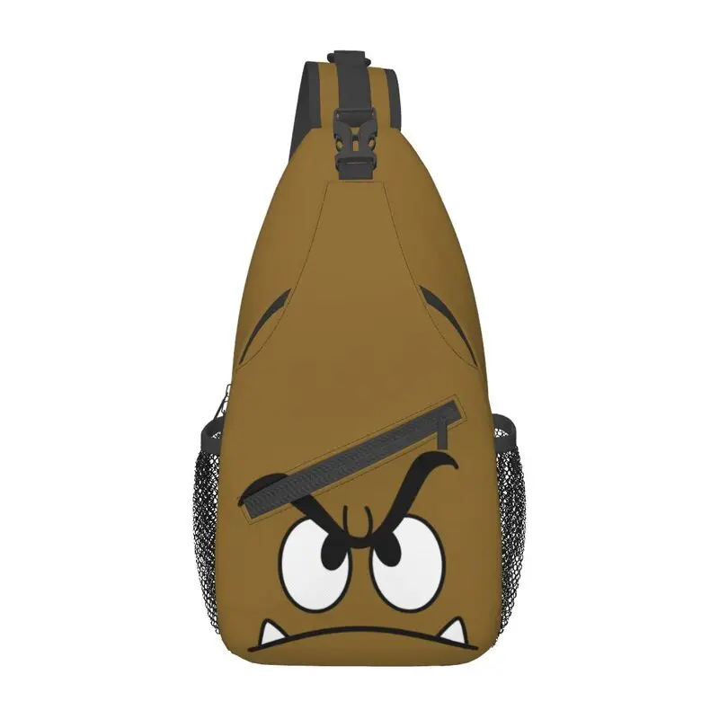 Mochila de hombro con estampado de Goomba para hombre, morral de hombro con estampado de dibujos animados, color marrón, para ciclismo, acampada