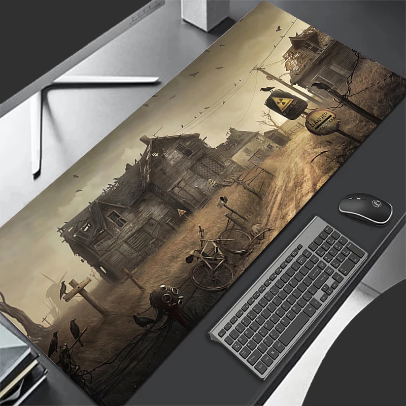 Mouse Pad Computer Black Gun Gamer Keyboard Pad Laptop S-stalker 2 Extended Desk Mat PC Gaming Accessories Mousepad XL Table Mat