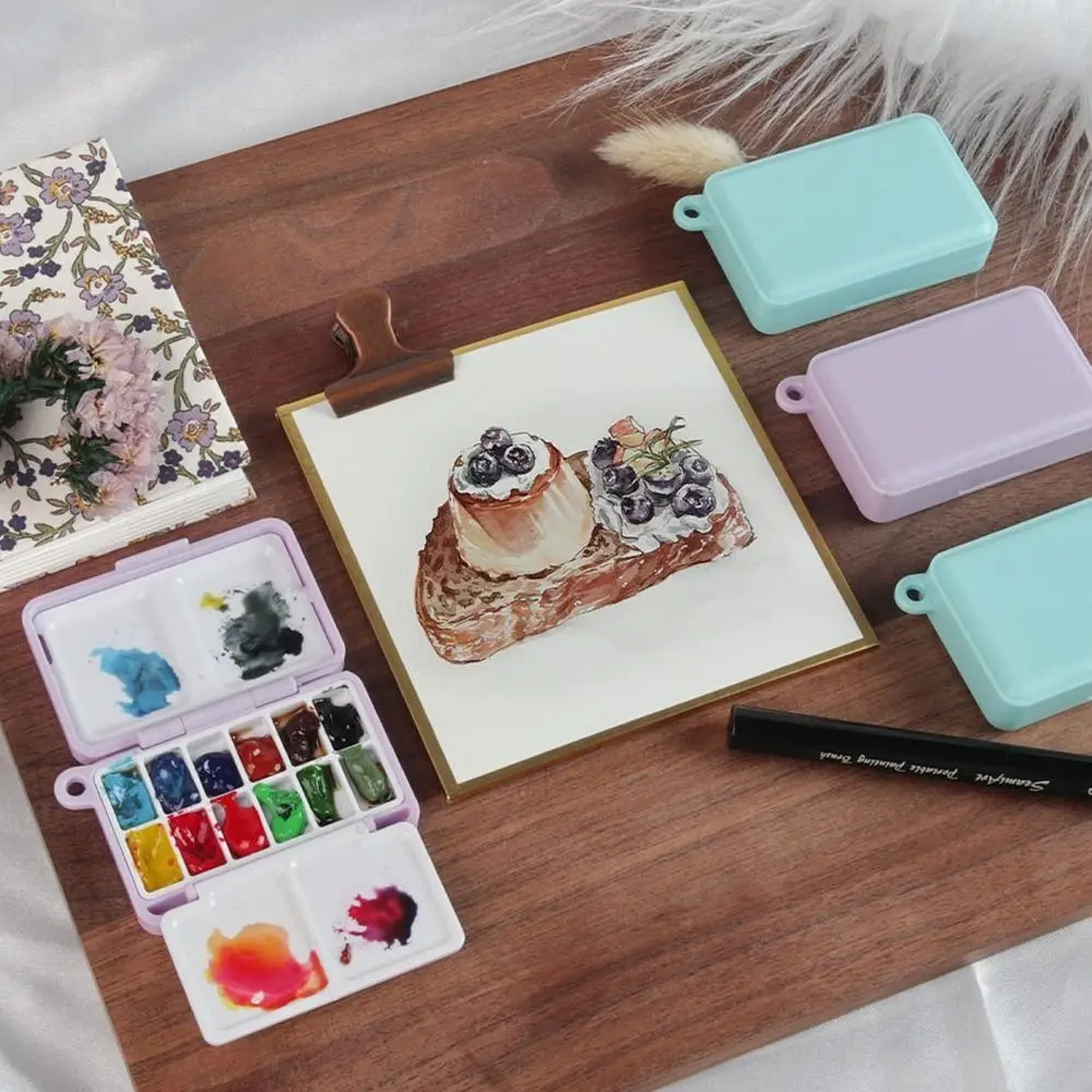 

Portable Mini Portable Painting Box Compact Removable Watercolor Paint Palette Subpackage Design Empty Plastic Pigment Box