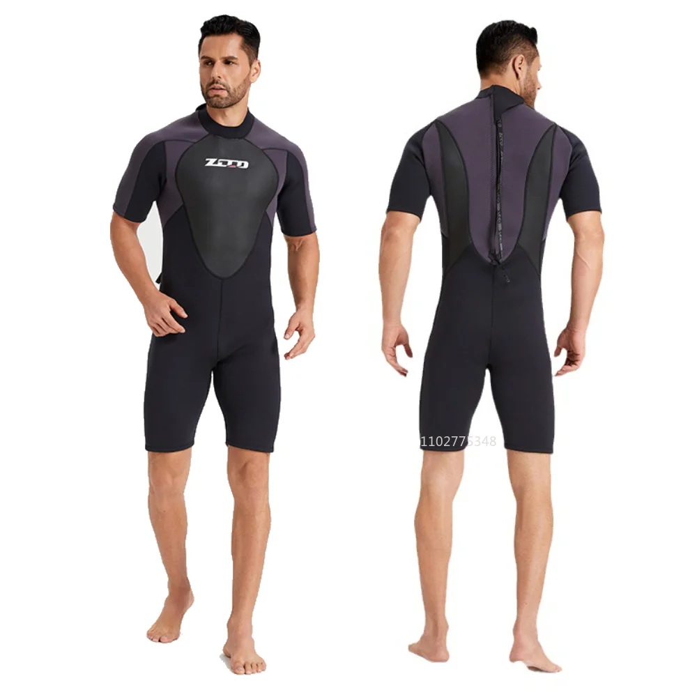 Men's Wetsuits 1.5/3mm Premium Neoprene Back Zip Shorty Dive Skin for Spearfishing Snorkel Surf Canoeing Scuba Diving Suits