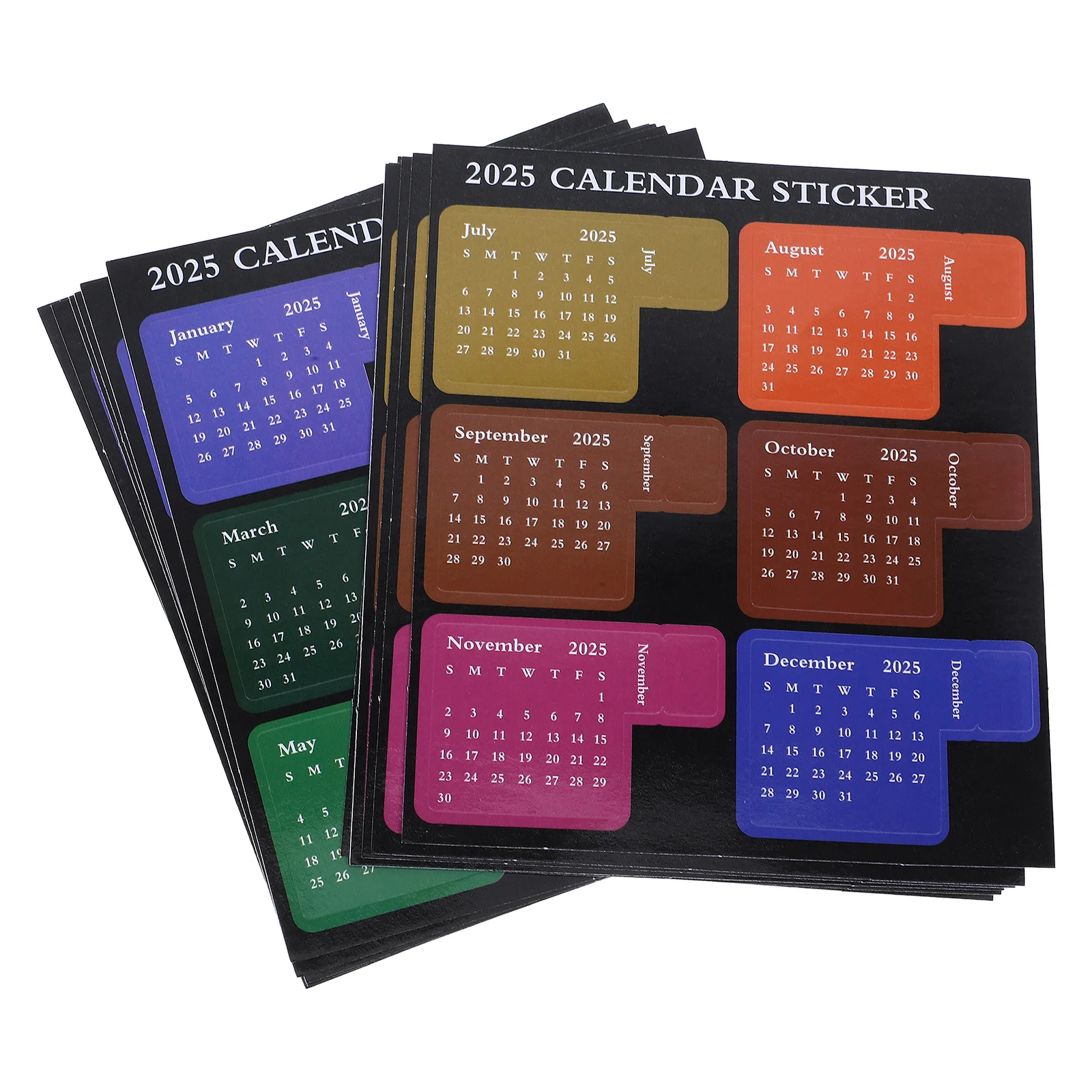 12 Sheets Sticky Notes Index Calendar Decals Dividing Line 1350X1150X005CM Scrapbook Stickers Notebook Month Planner