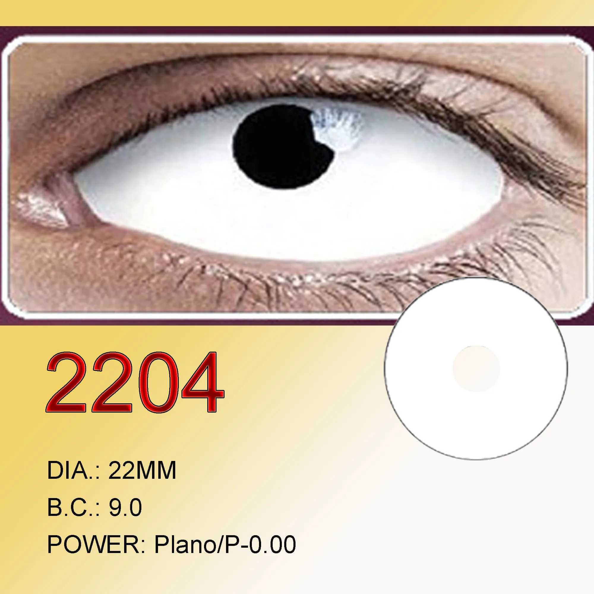 22mm Full Eye White Sclera Soft Contacts Lenses for Cosmetic Halloween Carnival Anime Accessories CL2204