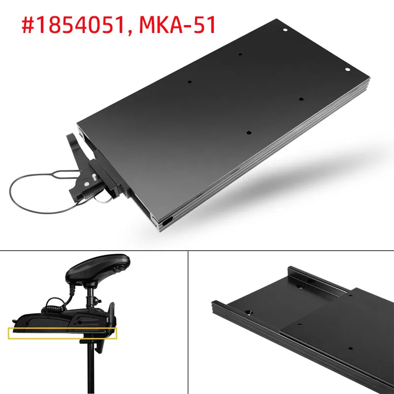 

Black Aluminum 1854051 MKA-51 Electric Steer Trolling Motor Quick Release Bracket Fits for Minn Kota Ulterra Terrova PowerDrive